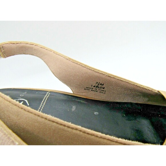 Womens Comfort Shoe Sz 7.5 Slingback Chunky Heel Square Toe Life Stride Tan - Picture 6 of 9